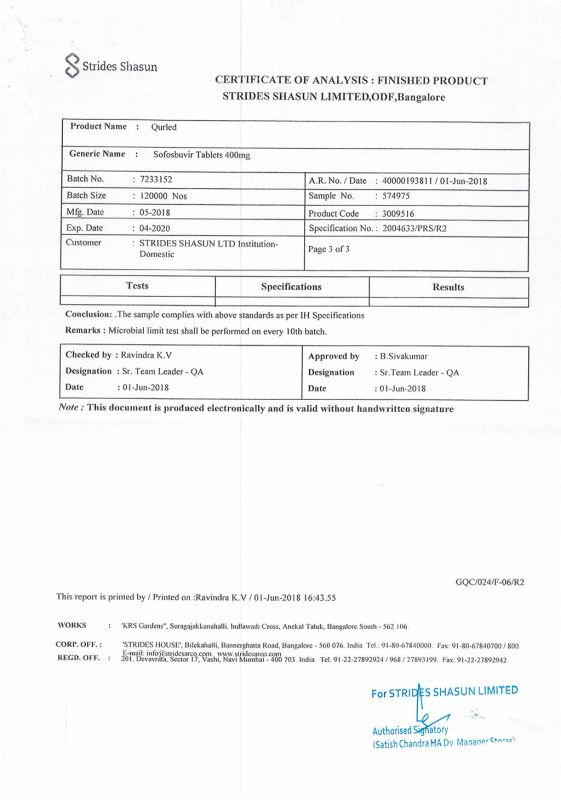 Qurled и Qurdac (Софосбувир 400 мг и Даклатасвир 60 мг)