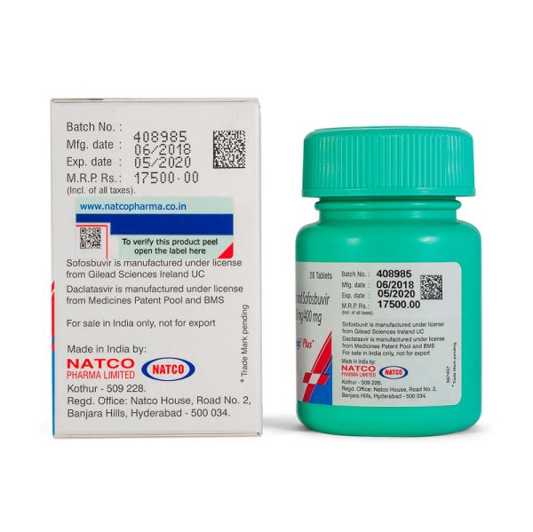 Hepcinat Plus (Софосбувир 400 мг и Даклатасвир 60 мг)